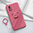 Custodia Silicone Ultra Sottile Morbida Cover con Magnetico Anello Supporto A02 per Huawei Nova 8 5G Rosso Rosa