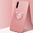 Custodia Silicone Ultra Sottile Morbida Cover con Magnetico Anello Supporto A02 per Huawei Y8p Oro Rosa