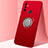 Custodia Silicone Ultra Sottile Morbida Cover con Magnetico Anello Supporto A02 per Oppo A11s Rosso