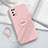 Custodia Silicone Ultra Sottile Morbida Cover con Magnetico Anello Supporto A02 per Oppo K7x 5G Rosa