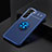 Custodia Silicone Ultra Sottile Morbida Cover con Magnetico Anello Supporto A02 per Samsung Galaxy S22 5G