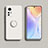 Custodia Silicone Ultra Sottile Morbida Cover con Magnetico Anello Supporto A02 per Xiaomi Mi 12S Pro 5G Bianco