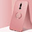 Custodia Silicone Ultra Sottile Morbida Cover con Magnetico Anello Supporto A02 per Xiaomi Redmi 8 Rosa