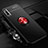 Custodia Silicone Ultra Sottile Morbida Cover con Magnetico Anello Supporto A03 per Huawei Honor 9X Rosso e Nero