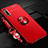 Custodia Silicone Ultra Sottile Morbida Cover con Magnetico Anello Supporto A03 per Huawei P Smart Z (2019) Rosso