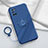 Custodia Silicone Ultra Sottile Morbida Cover con Magnetico Anello Supporto A03 per Oppo A72 Blu