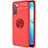 Custodia Silicone Ultra Sottile Morbida Cover con Magnetico Anello Supporto A03 per Oppo Reno3 Rosso