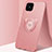 Custodia Silicone Ultra Sottile Morbida Cover con Magnetico Anello Supporto A03 per Oppo Reno4 Z 5G Oro Rosa