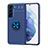 Custodia Silicone Ultra Sottile Morbida Cover con Magnetico Anello Supporto A03 per Samsung Galaxy S21 Plus 5G Blu