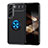 Custodia Silicone Ultra Sottile Morbida Cover con Magnetico Anello Supporto A03 per Samsung Galaxy S24 Plus 5G Blu e Nero