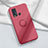 Custodia Silicone Ultra Sottile Morbida Cover con Magnetico Anello Supporto A03 per Vivo Y50 Rosso