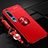Custodia Silicone Ultra Sottile Morbida Cover con Magnetico Anello Supporto A03 per Xiaomi Mi 10 Pro Rosso