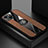 Custodia Silicone Ultra Sottile Morbida Cover con Magnetico Anello Supporto A04 per Apple iPhone 13 Mini Marrone