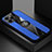 Custodia Silicone Ultra Sottile Morbida Cover con Magnetico Anello Supporto A04 per Apple iPhone 13 Pro Max Blu