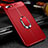 Custodia Silicone Ultra Sottile Morbida Cover con Magnetico Anello Supporto A04 per Oppo A5 Rosso