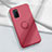 Custodia Silicone Ultra Sottile Morbida Cover con Magnetico Anello Supporto A04 per Oppo A52 Rosso Rosa