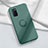 Custodia Silicone Ultra Sottile Morbida Cover con Magnetico Anello Supporto A04 per Oppo A52 Verde