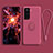 Custodia Silicone Ultra Sottile Morbida Cover con Magnetico Anello Supporto A04 per Samsung Galaxy S21 FE 5G Rosso Rosa