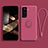 Custodia Silicone Ultra Sottile Morbida Cover con Magnetico Anello Supporto A04 per Samsung Galaxy S24 5G Rosso Rosa