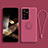 Custodia Silicone Ultra Sottile Morbida Cover con Magnetico Anello Supporto A04 per Samsung Galaxy S24 Ultra 5G Rosso Rosa