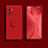 Custodia Silicone Ultra Sottile Morbida Cover con Magnetico Anello Supporto A04 per Vivo iQOO 9 5G Rosso