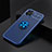 Custodia Silicone Ultra Sottile Morbida Cover con Magnetico Anello Supporto A05 per Apple iPhone 13 Blu