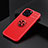 Custodia Silicone Ultra Sottile Morbida Cover con Magnetico Anello Supporto A05 per Apple iPhone 13 Pro Rosso