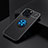 Custodia Silicone Ultra Sottile Morbida Cover con Magnetico Anello Supporto A05 per Apple iPhone 14 Pro Blu e Nero