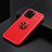 Custodia Silicone Ultra Sottile Morbida Cover con Magnetico Anello Supporto A05 per Apple iPhone 14 Pro Rosso