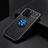 Custodia Silicone Ultra Sottile Morbida Cover con Magnetico Anello Supporto A05 per Apple iPhone 15 Pro Max Blu e Nero