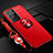 Custodia Silicone Ultra Sottile Morbida Cover con Magnetico Anello Supporto A05 per Samsung Galaxy S24 Ultra 5G Rosso