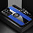 Custodia Silicone Ultra Sottile Morbida Cover con Magnetico Anello Supporto A06 per Samsung Galaxy S24 Ultra 5G Blu