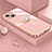 Custodia Silicone Ultra Sottile Morbida Cover con Magnetico Anello Supporto A08 per Apple iPhone 13 Oro Rosa