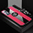Custodia Silicone Ultra Sottile Morbida Cover con Magnetico Anello Supporto A08 per Xiaomi Mi 12X 5G Rosso