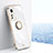 Custodia Silicone Ultra Sottile Morbida Cover con Magnetico Anello Supporto A10 per Xiaomi Mi 12 Pro 5G Bianco