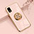 Custodia Silicone Ultra Sottile Morbida Cover con Magnetico Anello Supporto AN1 per Sharp Aquos wish3 Oro Rosa