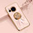 Custodia Silicone Ultra Sottile Morbida Cover con Magnetico Anello Supporto AN2 per Sharp Aquos R8s Oro Rosa