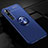 Custodia Silicone Ultra Sottile Morbida Cover con Magnetico Anello Supporto D02 per Xiaomi Mi Note 10 Pro Blu