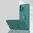Custodia Silicone Ultra Sottile Morbida Cover con Magnetico Anello Supporto G01 per Apple iPhone 15 Pro Max Verde