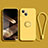 Custodia Silicone Ultra Sottile Morbida Cover con Magnetico Anello Supporto G02 per Apple iPhone 15 Giallo