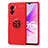 Custodia Silicone Ultra Sottile Morbida Cover con Magnetico Anello Supporto JM1 per OnePlus Nord N300 5G Rosso