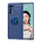 Custodia Silicone Ultra Sottile Morbida Cover con Magnetico Anello Supporto JM1 per Oppo A74 5G Blu