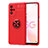 Custodia Silicone Ultra Sottile Morbida Cover con Magnetico Anello Supporto JM1 per Oppo A93s 5G Rosso