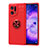 Custodia Silicone Ultra Sottile Morbida Cover con Magnetico Anello Supporto JM1 per Oppo Find X5 5G Rosso