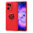 Custodia Silicone Ultra Sottile Morbida Cover con Magnetico Anello Supporto JM1 per Oppo Find X5 Pro 5G Rosso