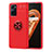 Custodia Silicone Ultra Sottile Morbida Cover con Magnetico Anello Supporto JM1 per Oppo K10 4G Rosso