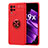 Custodia Silicone Ultra Sottile Morbida Cover con Magnetico Anello Supporto JM1 per Oppo K9X 5G Rosso