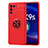 Custodia Silicone Ultra Sottile Morbida Cover con Magnetico Anello Supporto JM1 per Realme 9 SE 5G Rosso