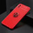 Custodia Silicone Ultra Sottile Morbida Cover con Magnetico Anello Supporto JM1 per Samsung Galaxy A02 Rosso