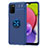 Custodia Silicone Ultra Sottile Morbida Cover con Magnetico Anello Supporto JM1 per Samsung Galaxy A03s Blu